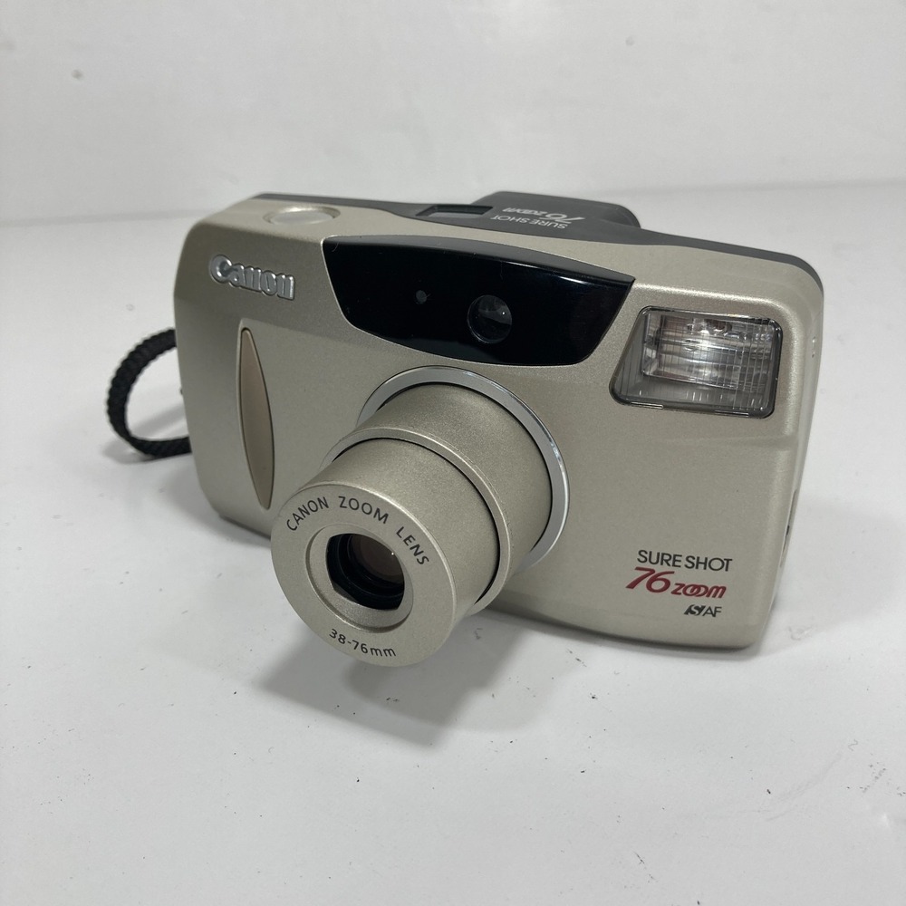 Canon Sure Shot 76 Zoom 35mm Point & Shoot Film Camera 38-76mm Tested Working